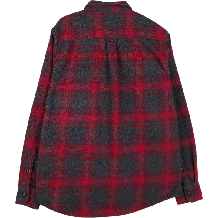ORVIS Long Sleeve Heavy Flannel Check Shirt, Men's Size M cotton red type Vintage Second Hand