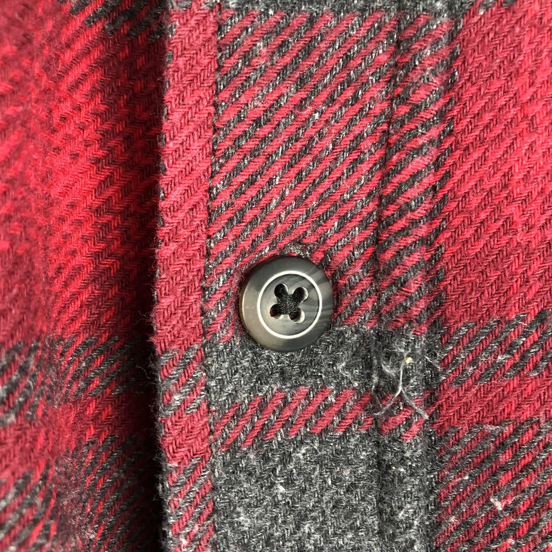 ORVIS Long Sleeve Heavy Flannel Check Shirt, Men's Size M cotton red type Vintage Second Hand