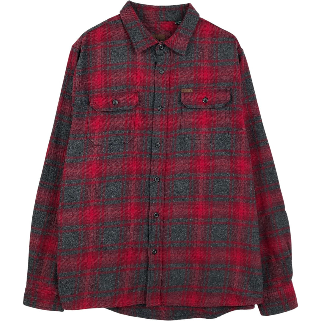 ORVIS Long Sleeve Heavy Flannel Check Shirt, Men's XL cotton red type Vintage Second Hand