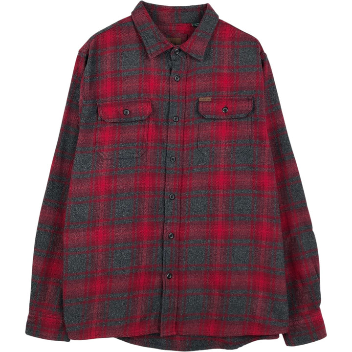 ORVIS Long Sleeve Heavy Flannel Check Shirt, Men's XL cotton red type Vintage Second Hand