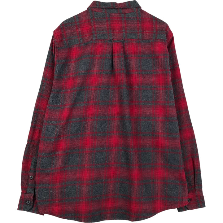 ORVIS Long Sleeve Heavy Flannel Check Shirt, Men's XL cotton red type Vintage Second Hand