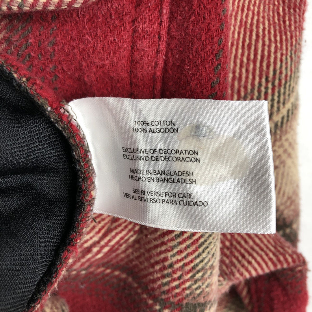 ORVIS Ombre Check Long Sleeve Heavy Flannel Check Shirt, Men's Size L cotton red type Vintage Second Hand