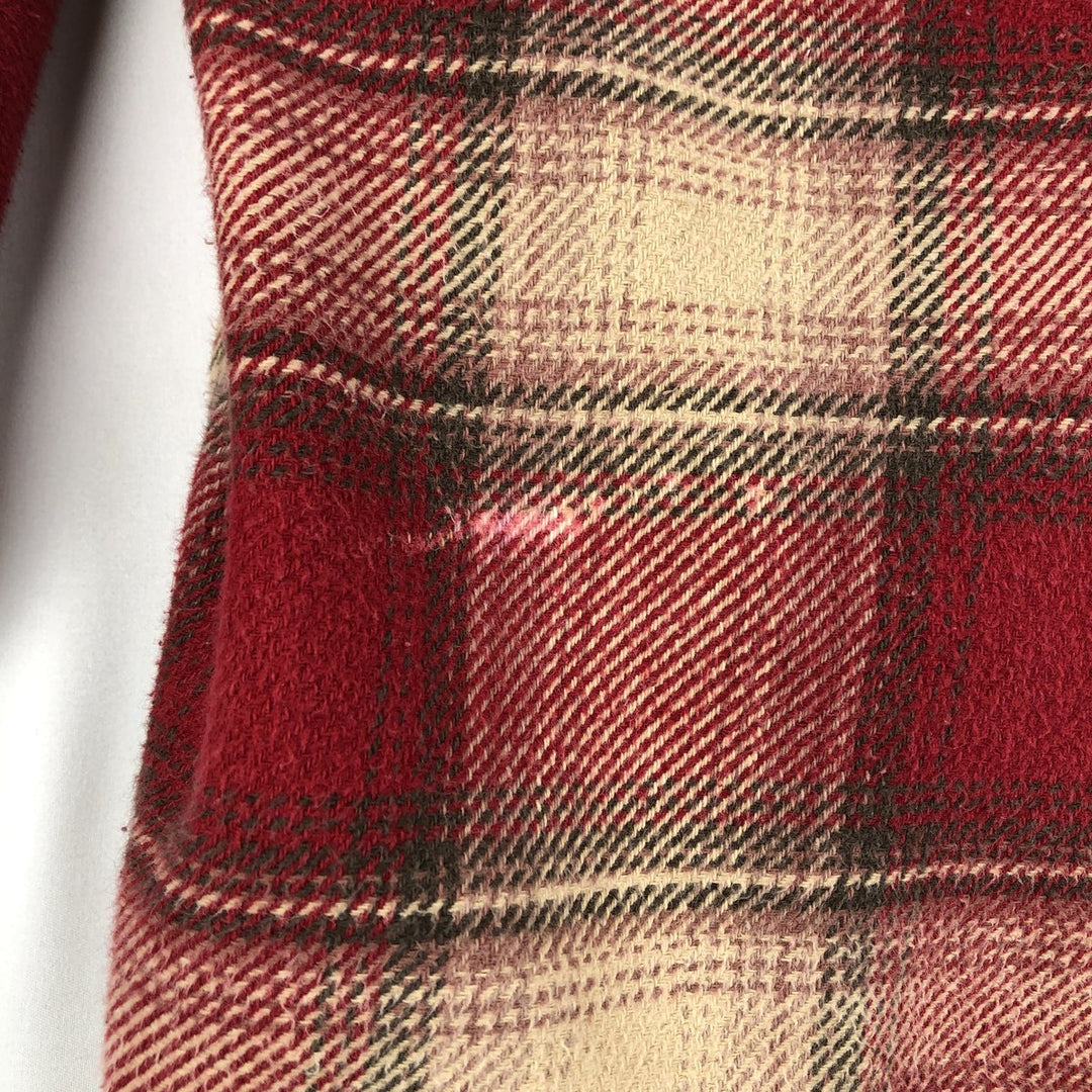 ORVIS Ombre Check Long Sleeve Heavy Flannel Check Shirt, Men's Size L cotton red type Vintage Second Hand