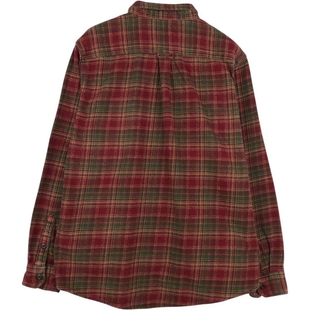 ORVIS Long Sleeve Heavy Flannel Check Shirt, Men's XL cotton red type Vintage Second Hand