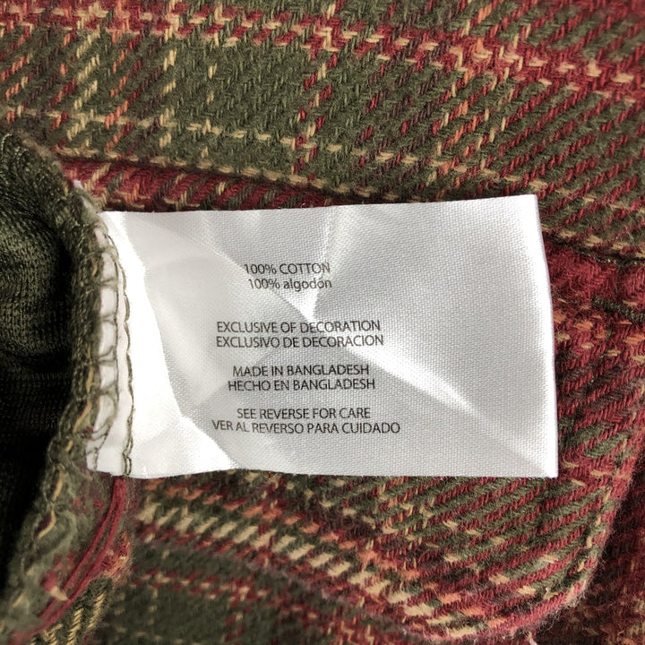 ORVIS Long Sleeve Heavy Flannel Check Shirt, Men's XL cotton red type Vintage Second Hand