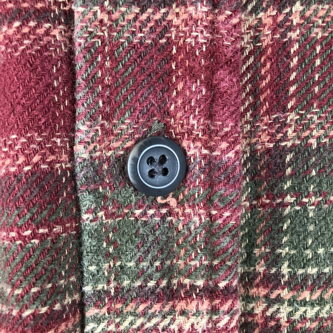 ORVIS Long Sleeve Heavy Flannel Check Shirt, Men's XL cotton red type Vintage Second Hand