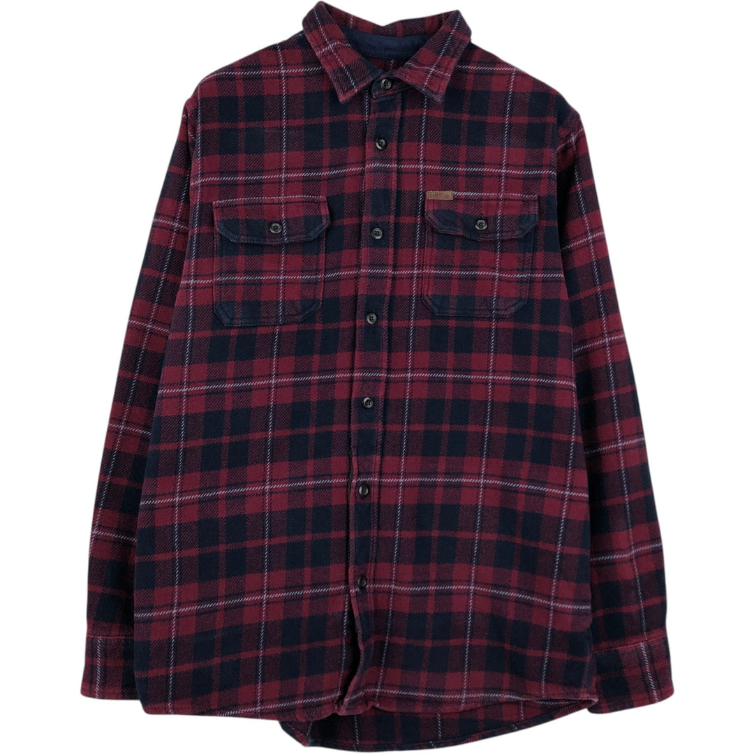 ORVIS Long Sleeve Heavy Flannel Check Shirt, Men's Size M cotton red type Vintage Second Hand