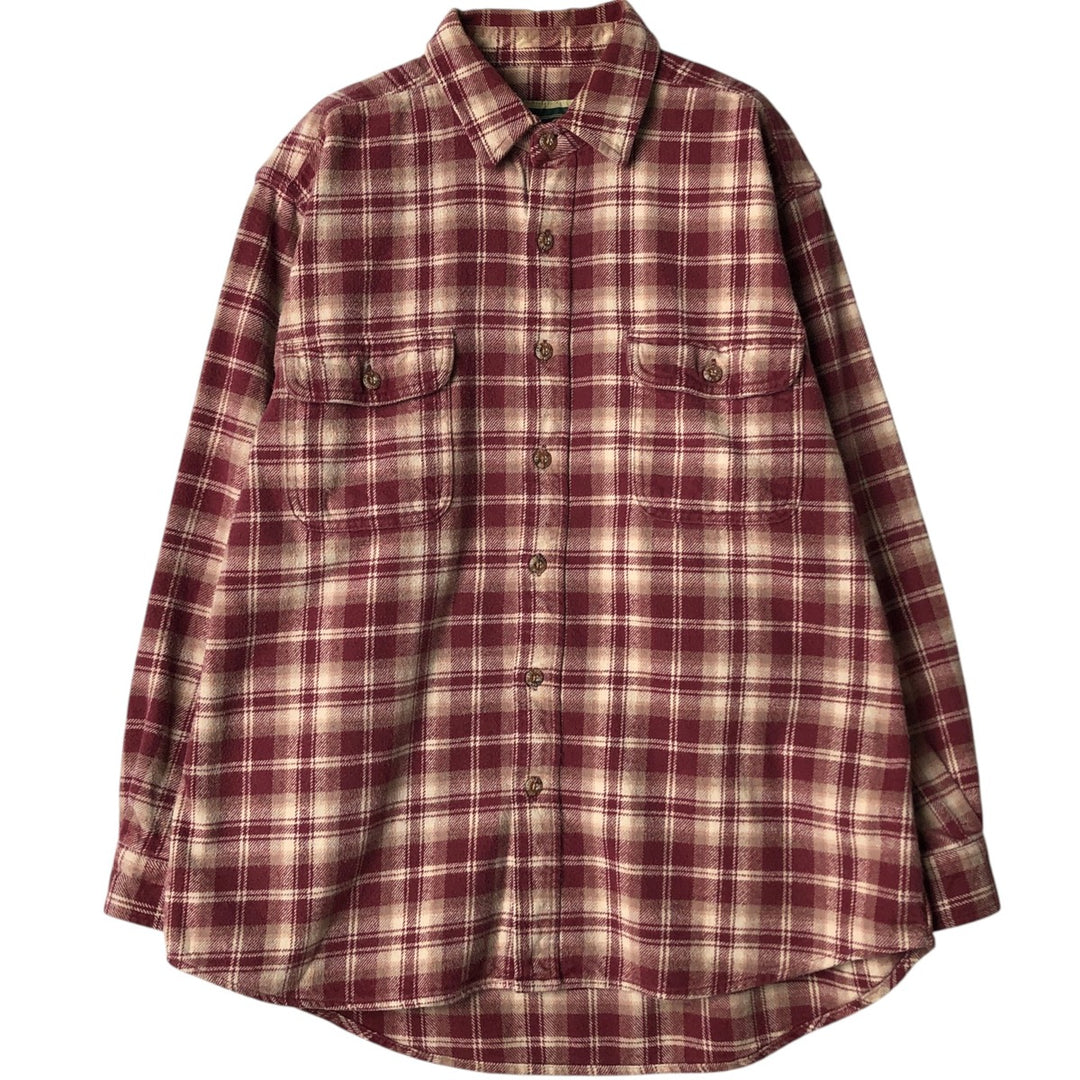 FIELD and STREAM Long Sleeve Flannel Check Shirt, Men's Size L unclear red type Vintage Second Hand