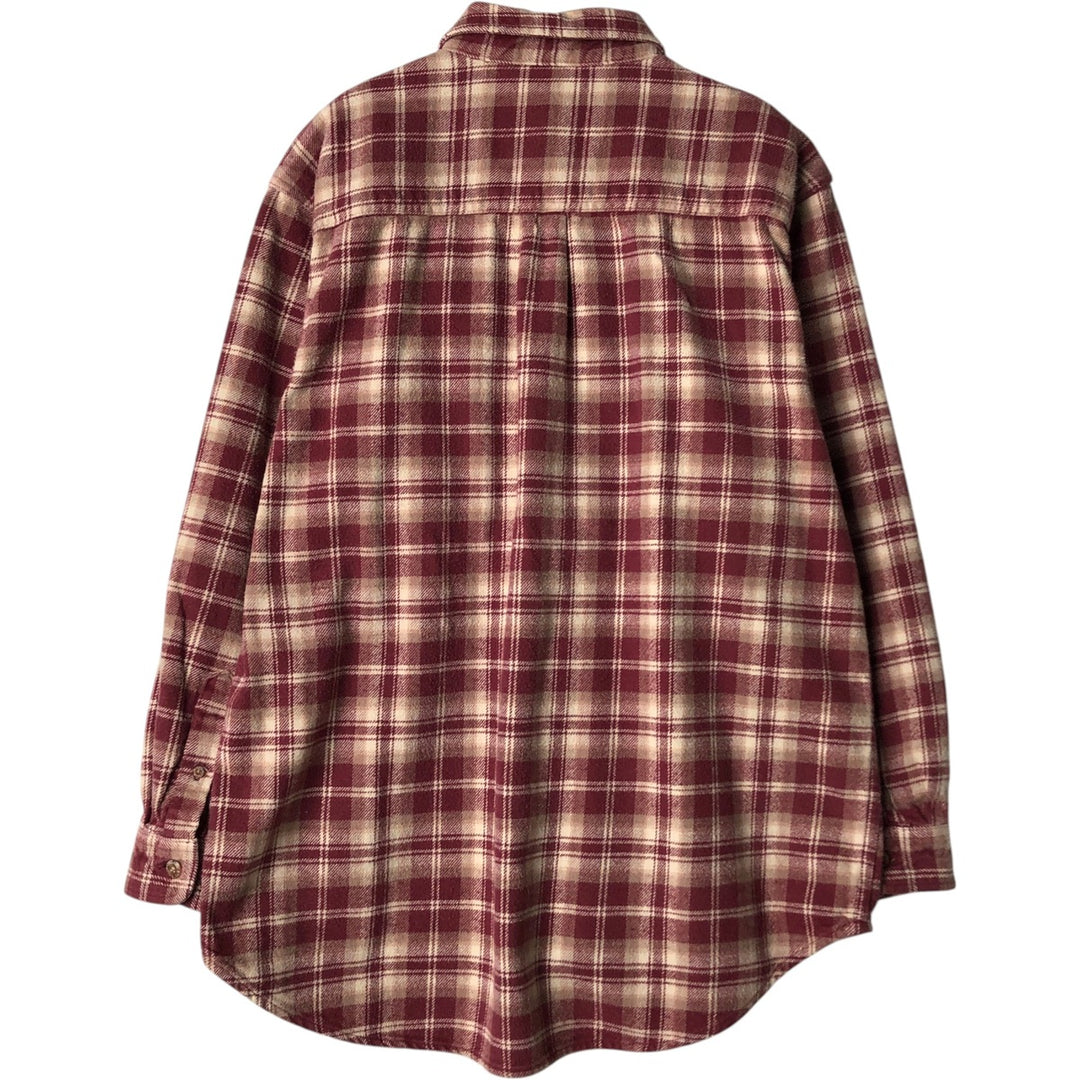 FIELD and STREAM Long Sleeve Flannel Check Shirt, Men's Size L unclear red type Vintage Second Hand