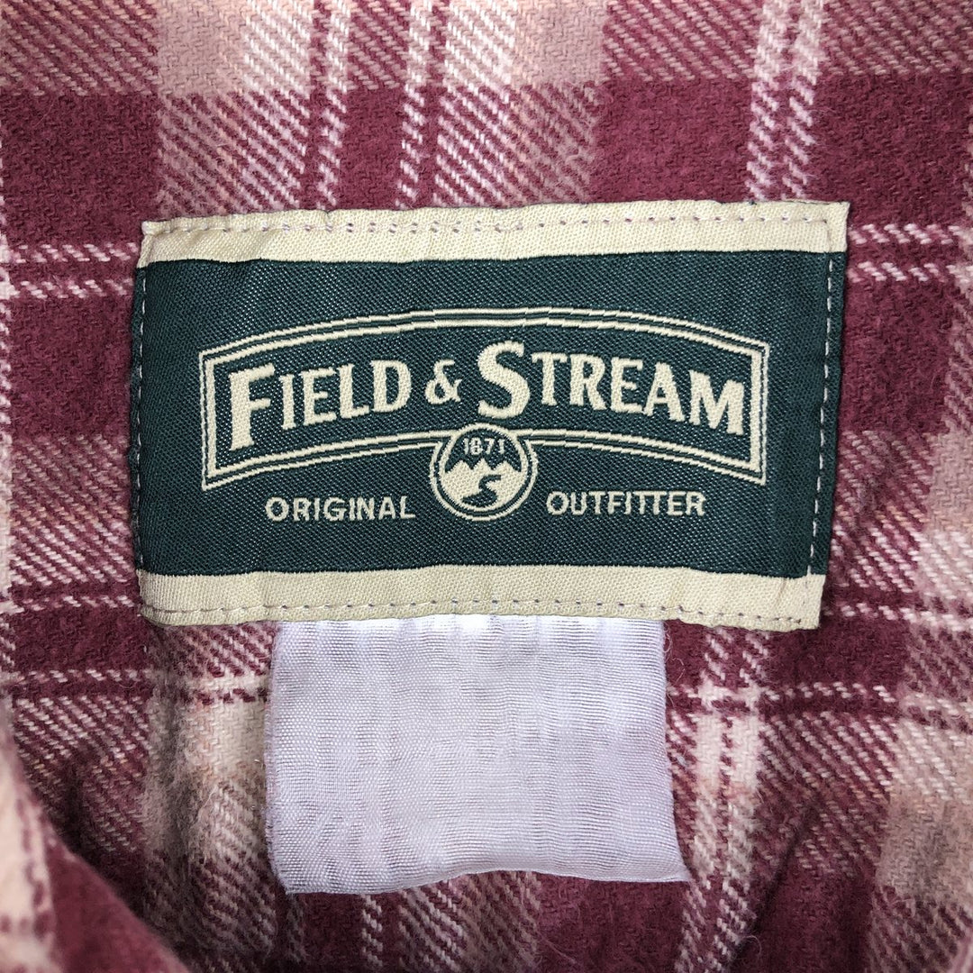 FIELD and STREAM Long Sleeve Flannel Check Shirt, Men's Size L unclear red type Vintage Second Hand