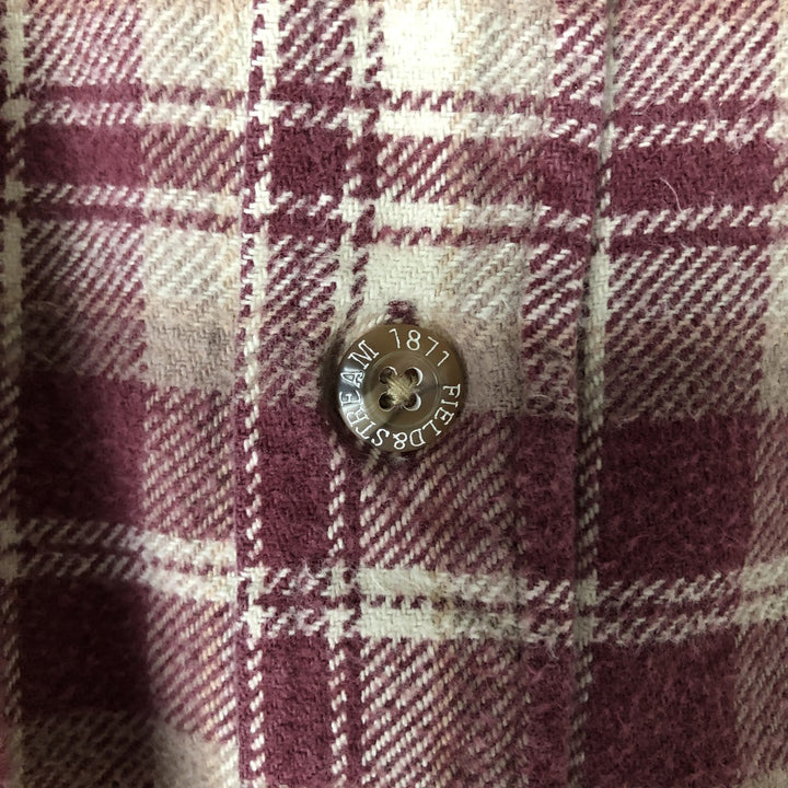 FIELD and STREAM Long Sleeve Flannel Check Shirt, Men's Size L unclear red type Vintage Second Hand