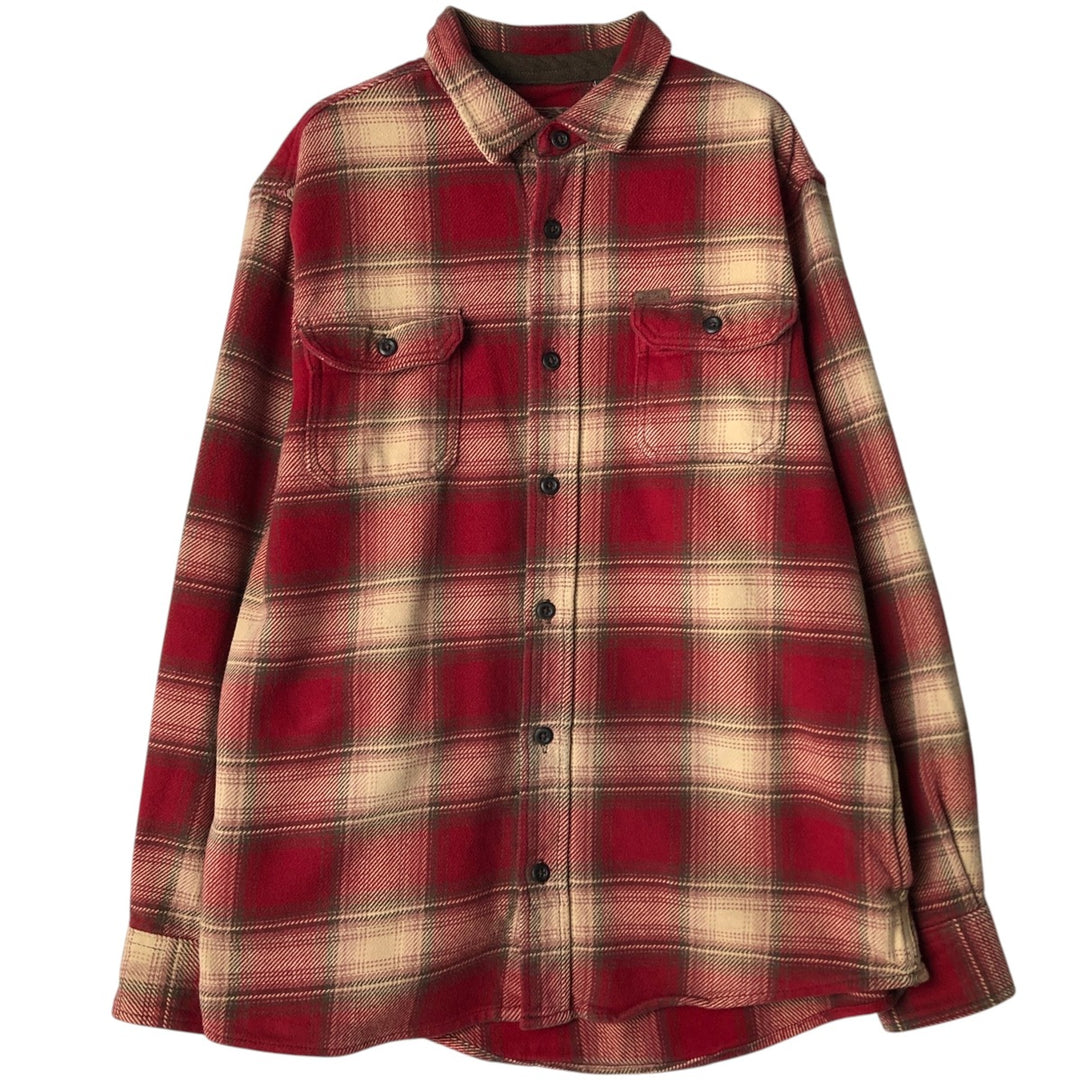 ORVIS Ombre Check Long Sleeve Flannel Check Shirt, Men's Size L cotton red type Vintage Second Hand