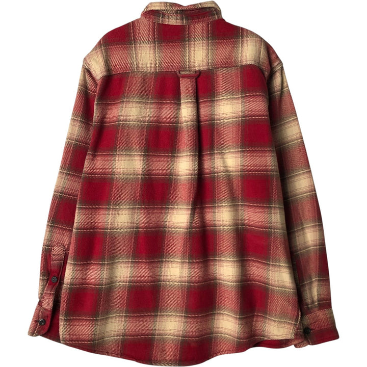 ORVIS Ombre Check Long Sleeve Flannel Check Shirt, Men's Size L cotton red type Vintage Second Hand
