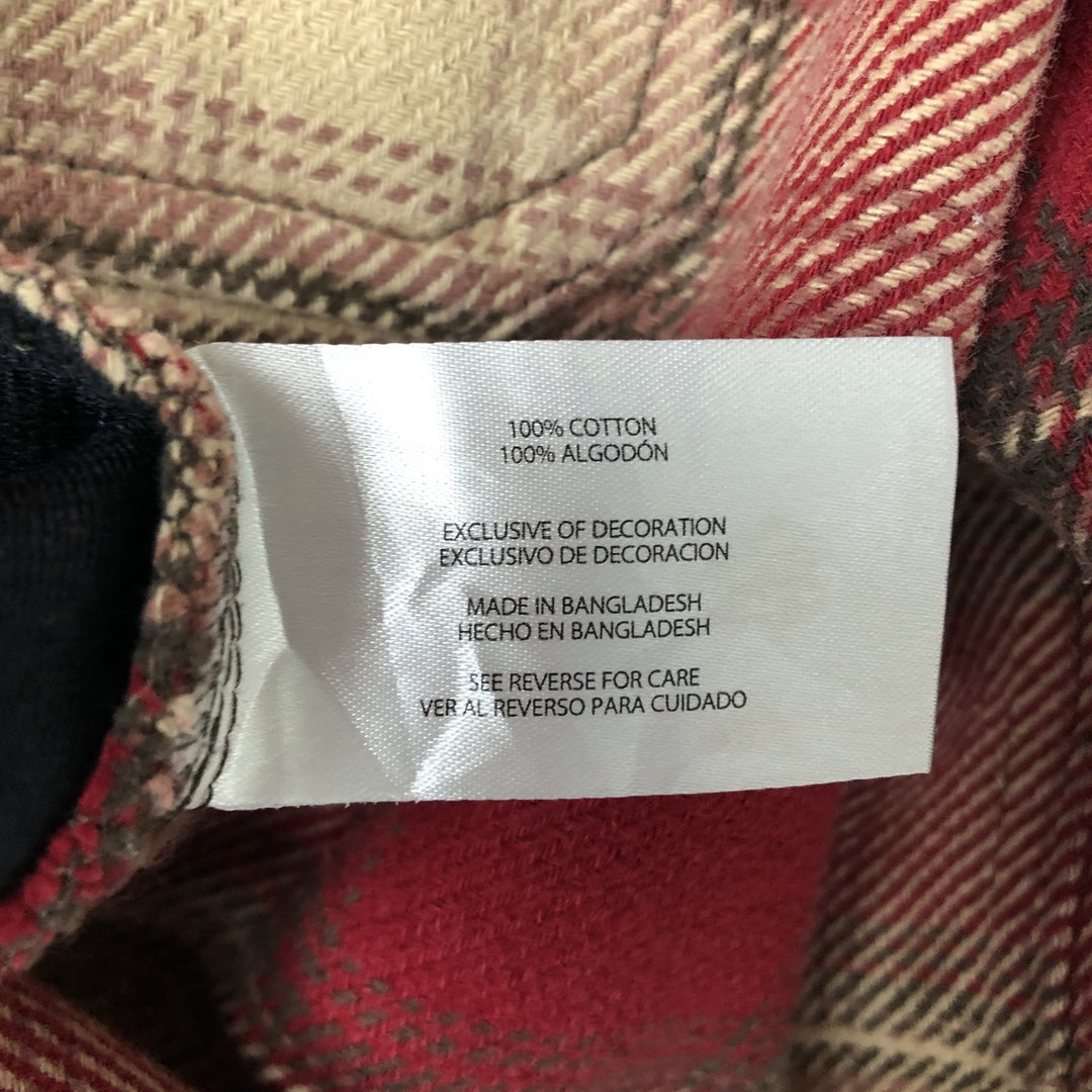 ORVIS Ombre Check Long Sleeve Flannel Check Shirt, Men's Size L cotton red type Vintage Second Hand