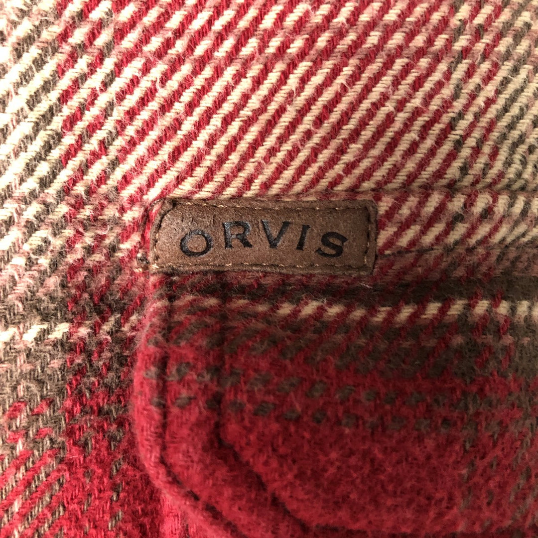 ORVIS Ombre Check Long Sleeve Flannel Check Shirt, Men's Size L cotton red type Vintage Second Hand