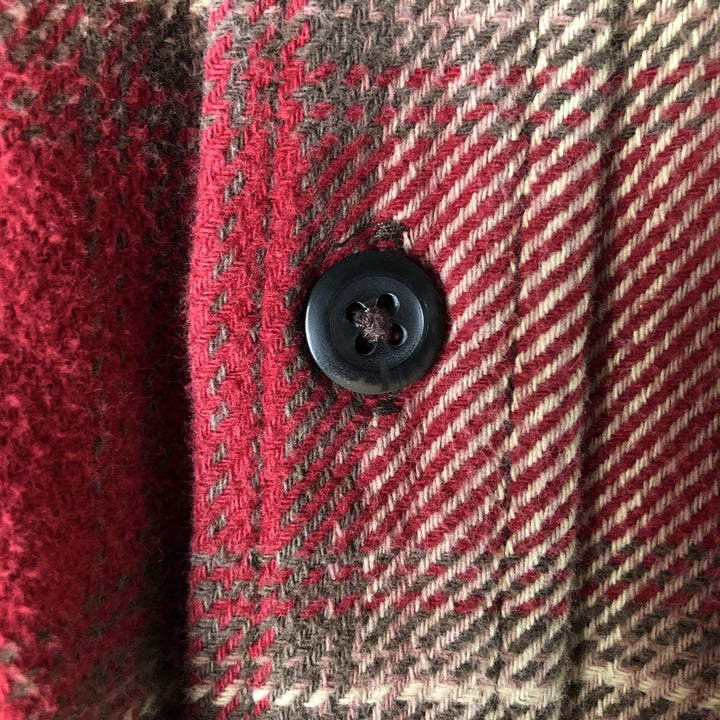 ORVIS Ombre Check Long Sleeve Flannel Check Shirt, Men's Size L cotton red type Vintage Second Hand