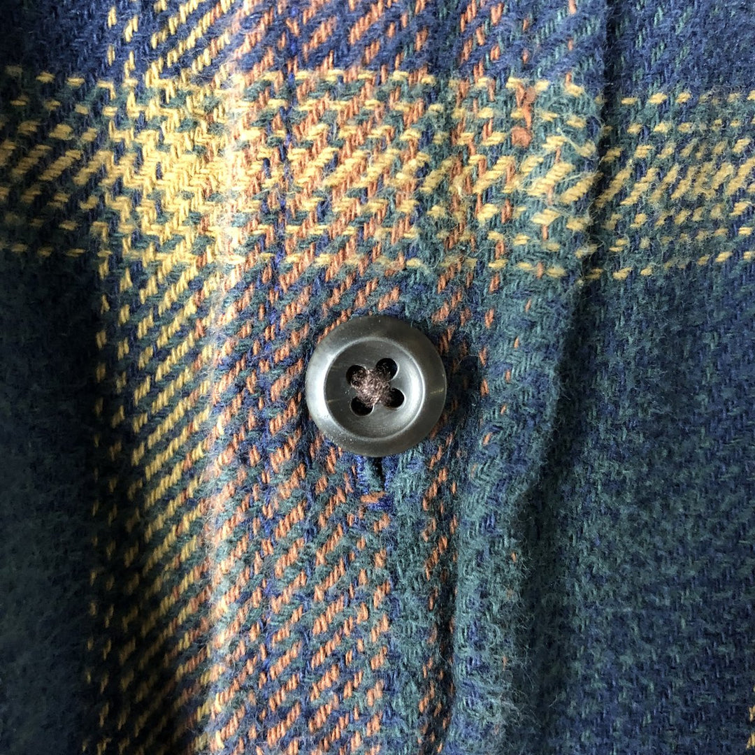 ORVIS Ombre Check Long Sleeve Flannel Check Shirt, Men's M Size cotton navy blue type Vintage Second Hand