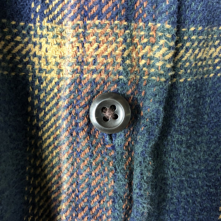 ORVIS Ombre Check Long Sleeve Flannel Check Shirt, Men's M Size cotton navy blue type Vintage Second Hand