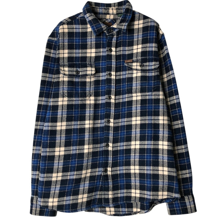ORVIS Long Sleeve Flannel Check Shirt, Men's Size M cotton blue type Vintage Second Hand