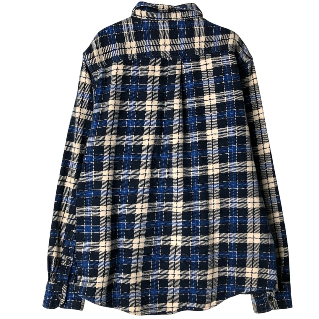 ORVIS Long Sleeve Flannel Check Shirt, Men's Size M cotton blue type Vintage Second Hand