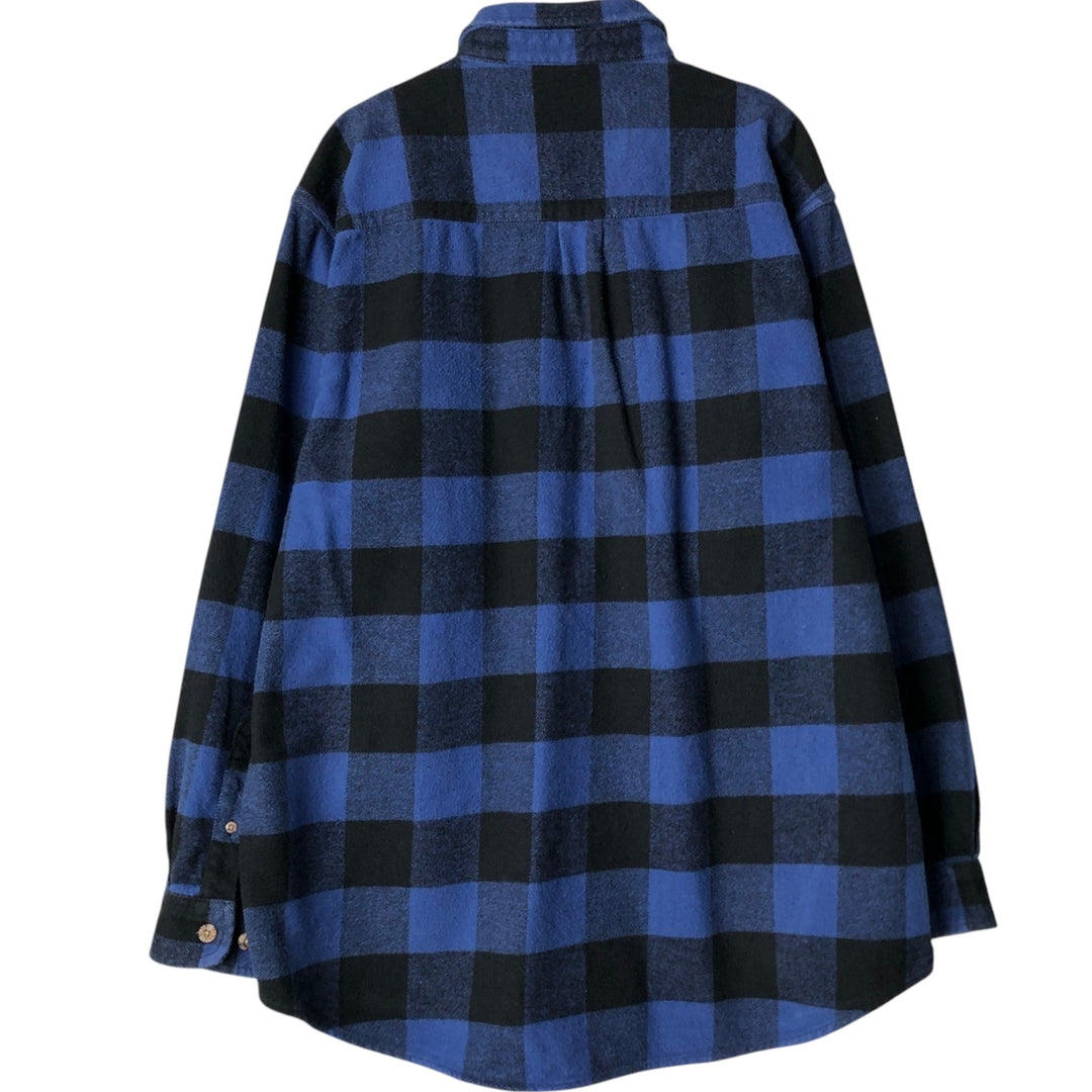 FIELD and STREAM Buffalo Check Long Sleeve Flannel Check Shirt, Men's Size L unclear blue type Vintage Second Hand
