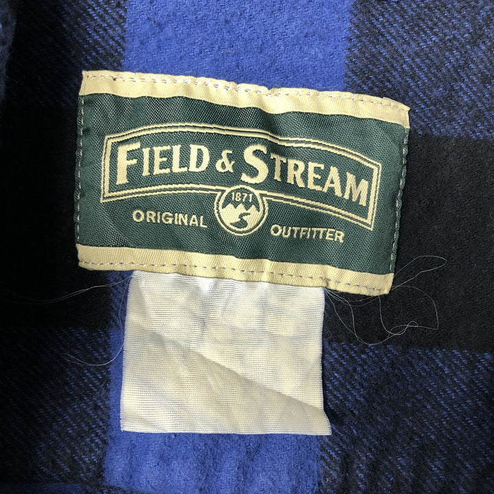 FIELD and STREAM Buffalo Check Long Sleeve Flannel Check Shirt, Men's Size L unclear blue type Vintage Second Hand
