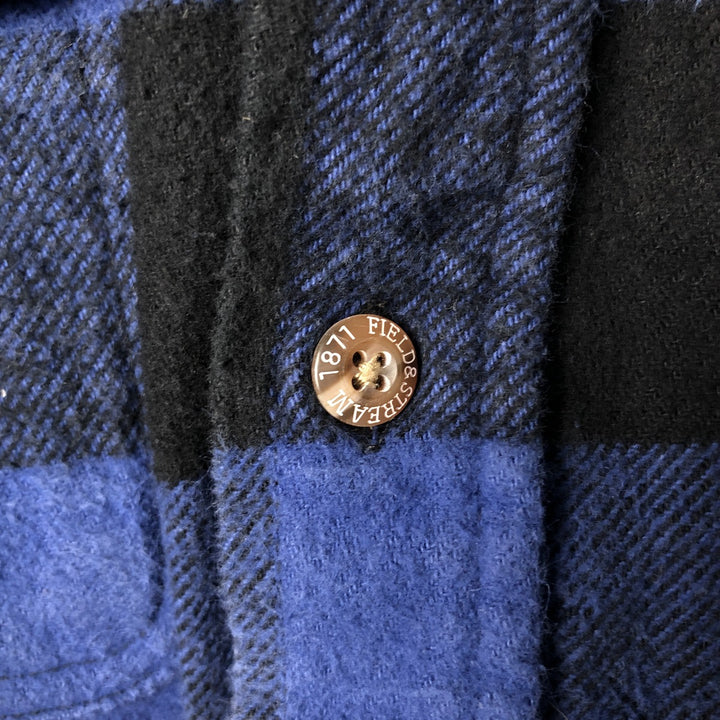 FIELD and STREAM Buffalo Check Long Sleeve Flannel Check Shirt, Men's Size L unclear blue type Vintage Second Hand