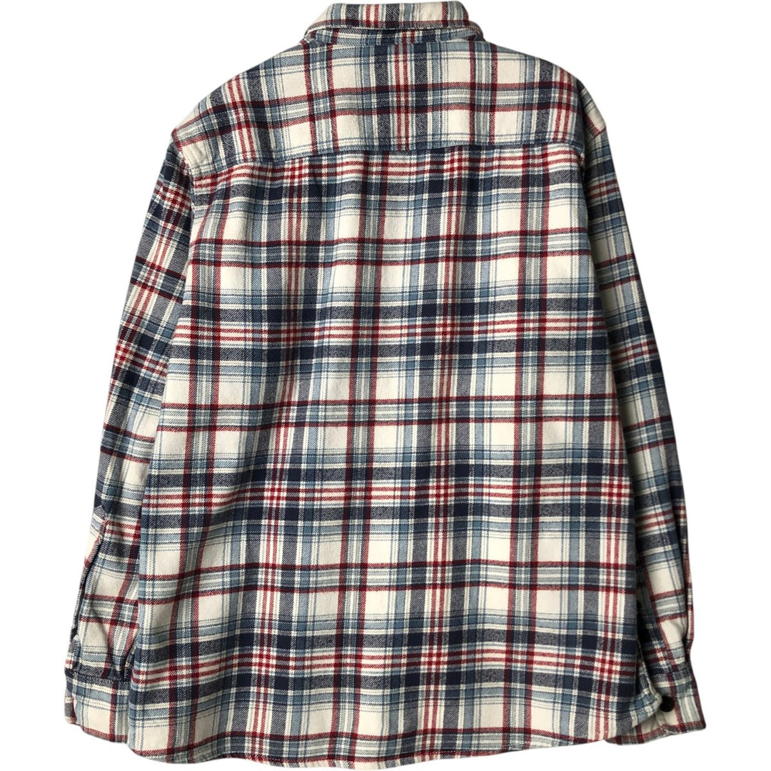 RED HEAD Long Sleeve Flannel Check Shirt, Men's Size L cotton blue type Vintage Second Hand