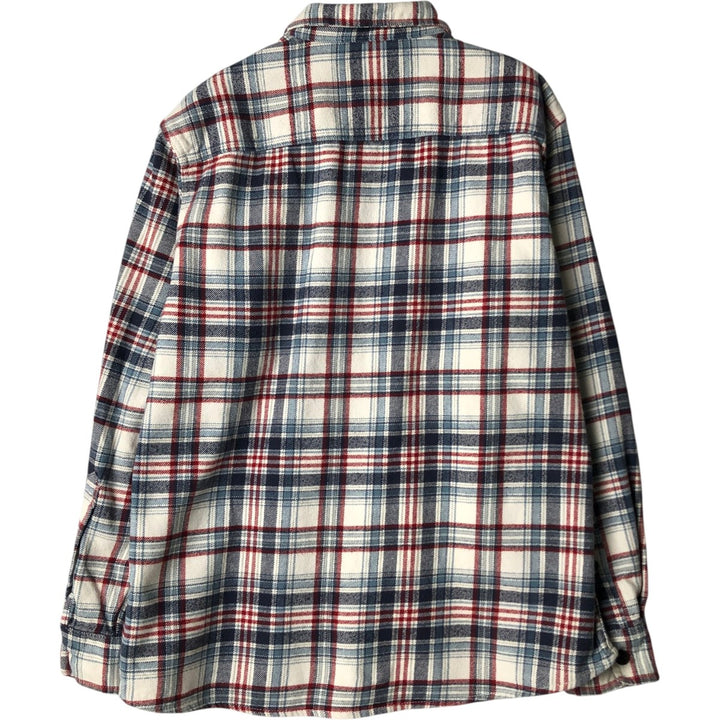 RED HEAD Long Sleeve Flannel Check Shirt, Men's Size L cotton blue type Vintage Second Hand