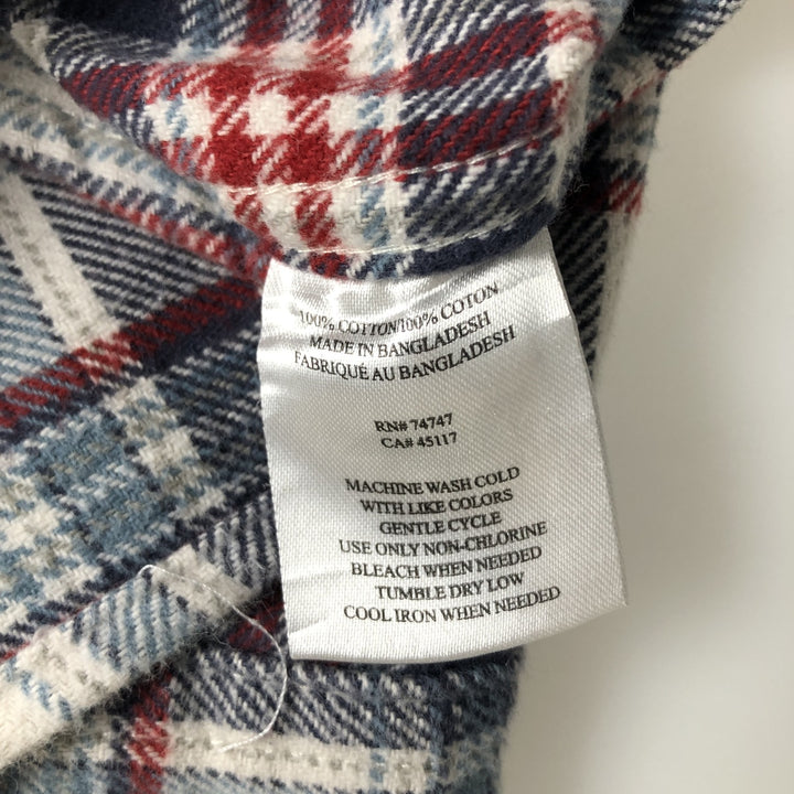 RED HEAD Long Sleeve Flannel Check Shirt, Men's Size L cotton blue type Vintage Second Hand