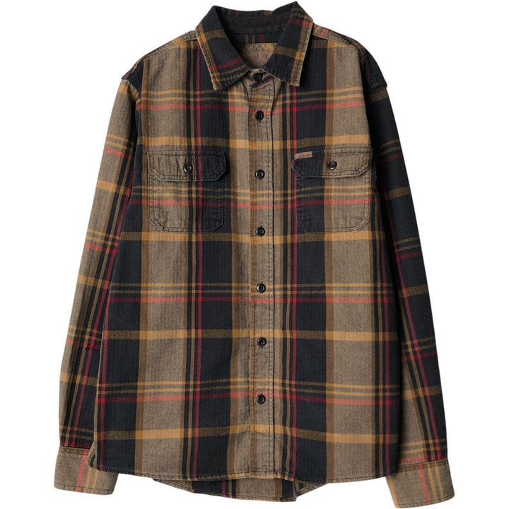 ORVIS Long Sleeve Flannel Check Shirt, Men's Size M cotton gray type Vintage Second Hand