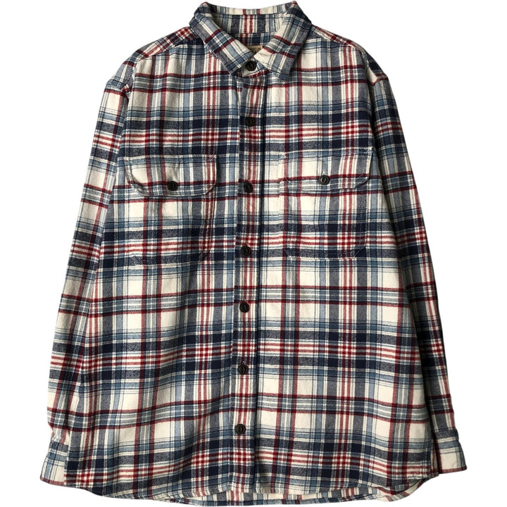 RED HEAD Long Sleeve Flannel Check Shirt, Men's Size L cotton blue type Vintage Second Hand