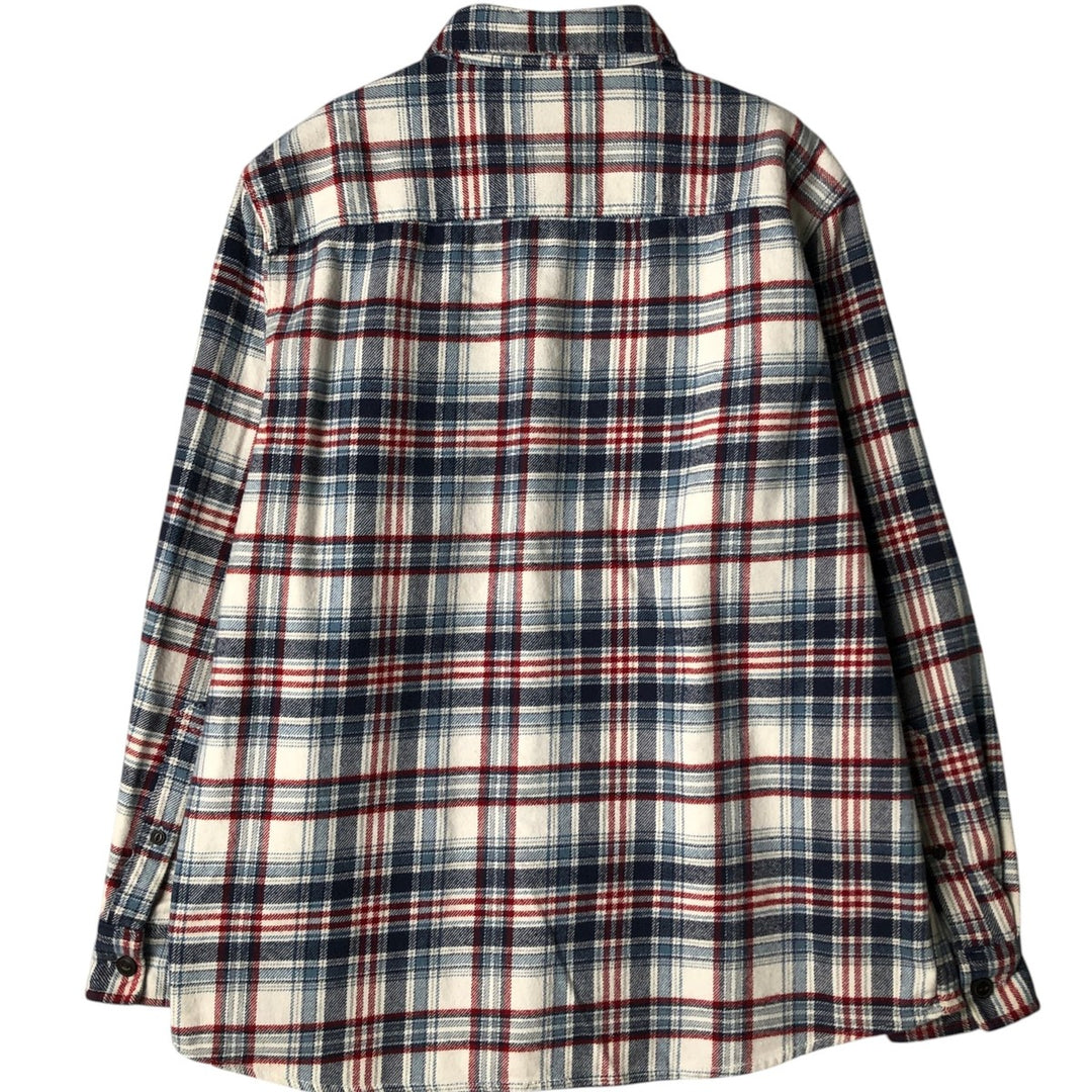 RED HEAD Long Sleeve Flannel Check Shirt, Men's Size L cotton blue type Vintage Second Hand
