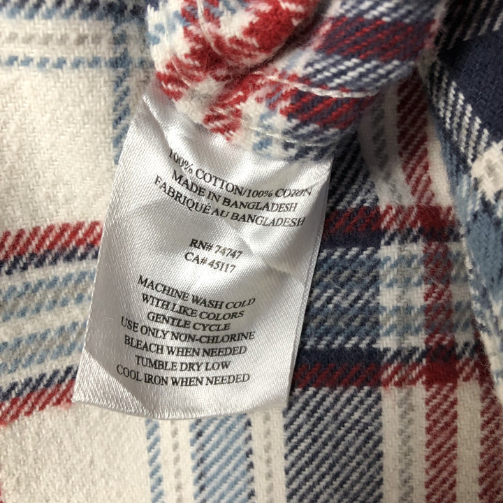 RED HEAD Long Sleeve Flannel Check Shirt, Men's Size L cotton blue type Vintage Second Hand