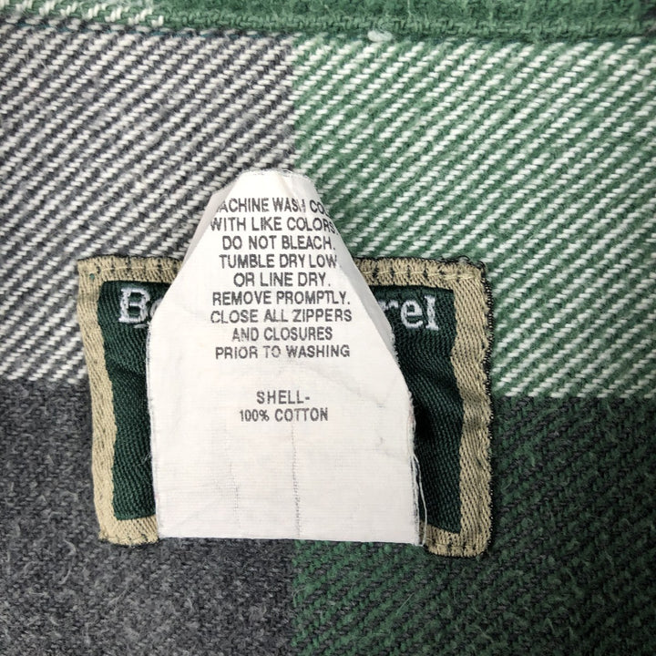 BERNE APPAREL Check Pattern Long-Sleeve Flannel Check Shirt, Men's XXL (approx.) cotton green type Vintage Second Hand