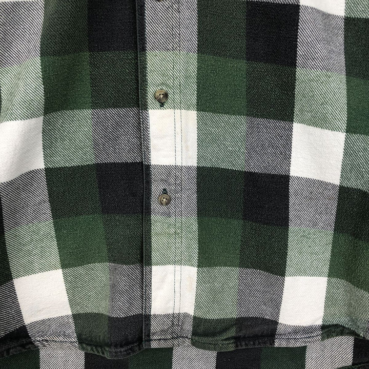 BERNE APPAREL Check Pattern Long-Sleeve Flannel Check Shirt, Men's XXL (approx.) cotton green type Vintage Second Hand