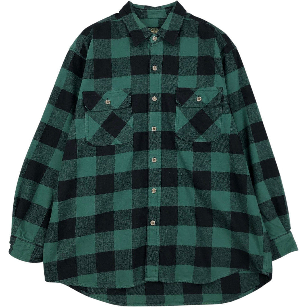 Field and Stream Buffalo Check Long Sleeve Flannel Check Shirt, Men's XL cotton black type Vintage Second Hand