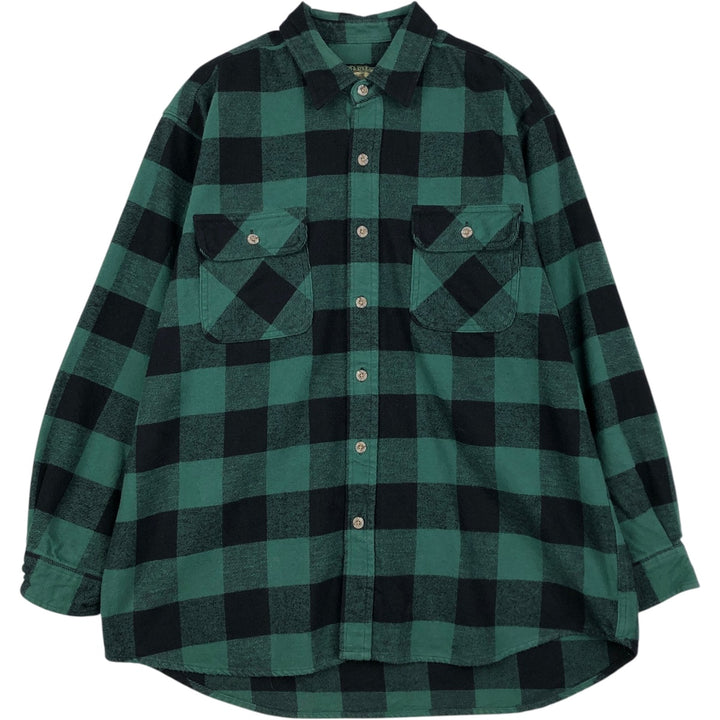 Field and Stream Buffalo Check Long Sleeve Flannel Check Shirt, Men's XL cotton black type Vintage Second Hand