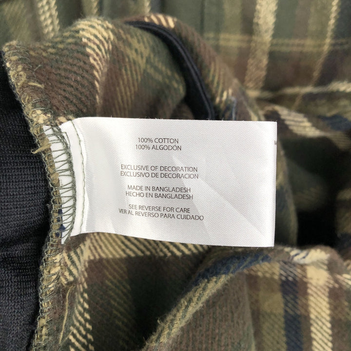 ORVIS Long Sleeve Flannel Check Shirt, Men's XL Size cotton Khaki type Vintage Second Hand