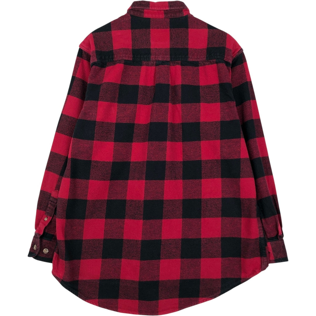 FIELD&STREAM Buffalo Check Long-Sleeve Flannel Check Shirt, Men's Size L (approx.) cotton black type Vintage Second Hand