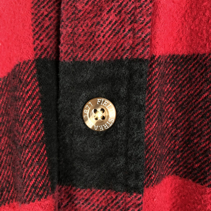 FIELD&STREAM Buffalo Check Long-Sleeve Flannel Check Shirt, Men's Size L (approx.) cotton black type Vintage Second Hand