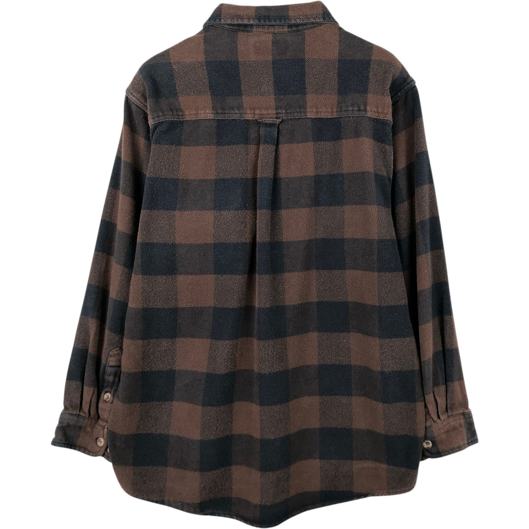 FIELD&STREAM Buffalo Check Long-Sleeve Flannel Check Shirt, Men's Size L (approx.) cotton brown type Vintage Second Hand
