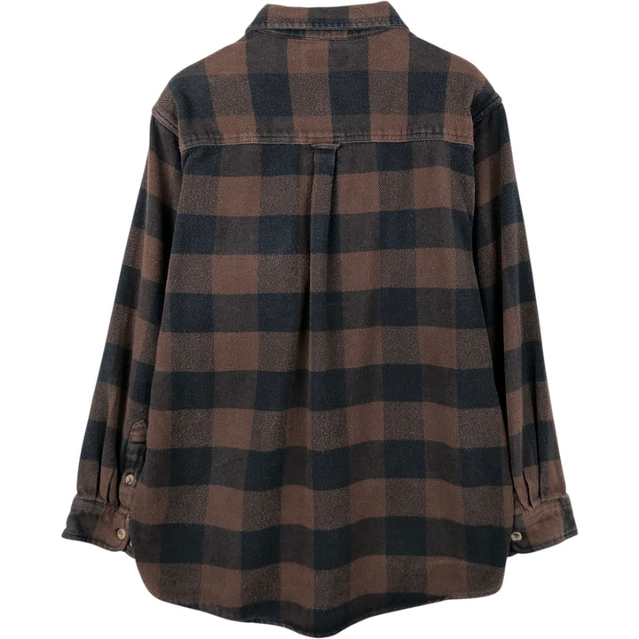 FIELD&STREAM Buffalo Check Long-Sleeve Flannel Check Shirt, Men's Size L (approx.) cotton brown type Vintage Second Hand