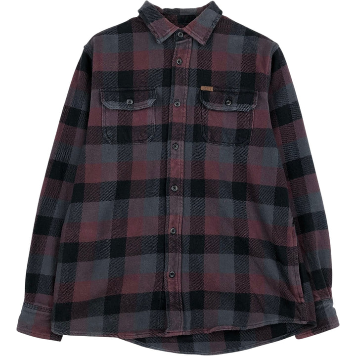 ORVIS Long Sleeve Flannel Check Shirt, Men's Size M cotton purple type Vintage Second Hand