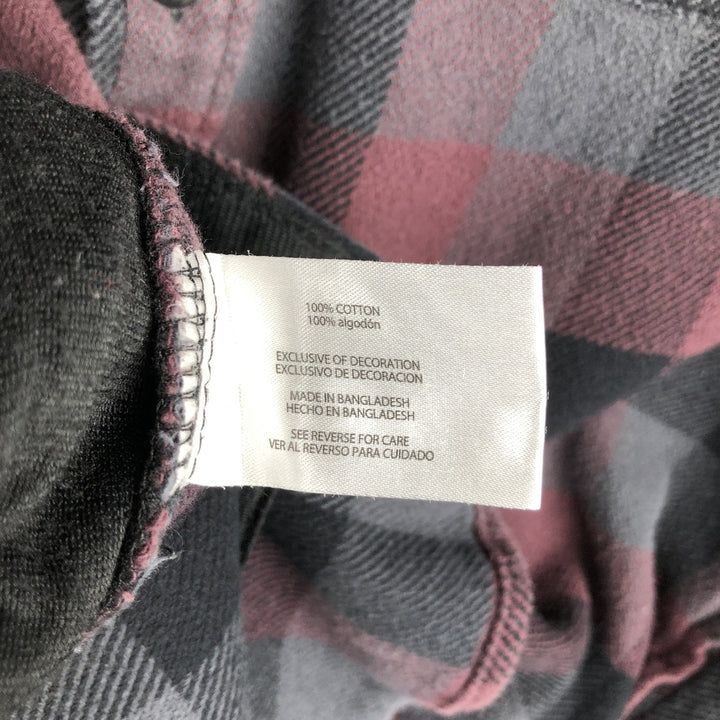 ORVIS Long Sleeve Flannel Check Shirt, Men's Size M cotton purple type Vintage Second Hand