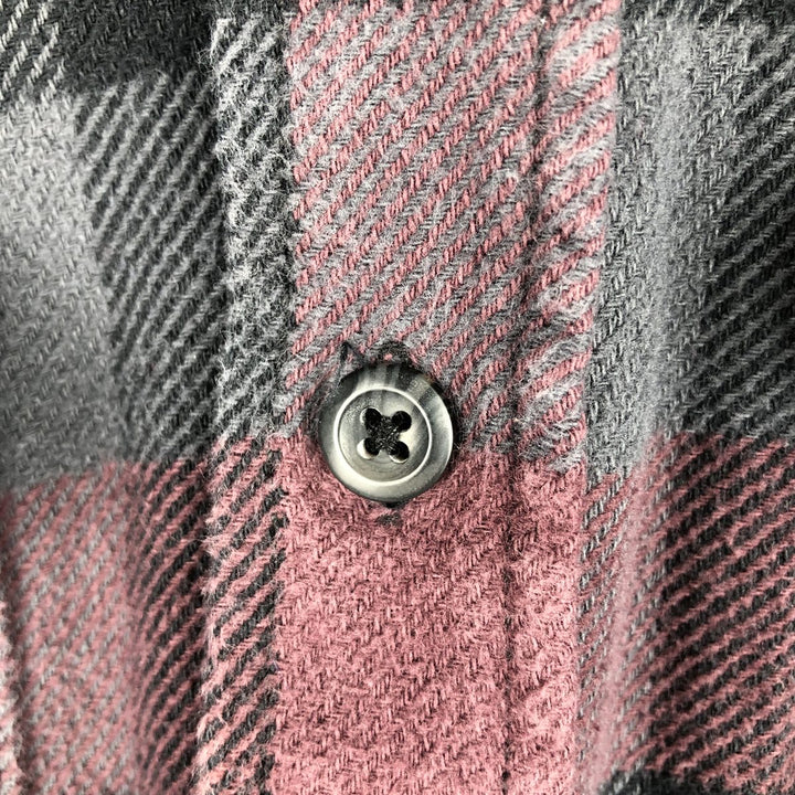 ORVIS Long Sleeve Flannel Check Shirt, Men's Size M cotton purple type Vintage Second Hand