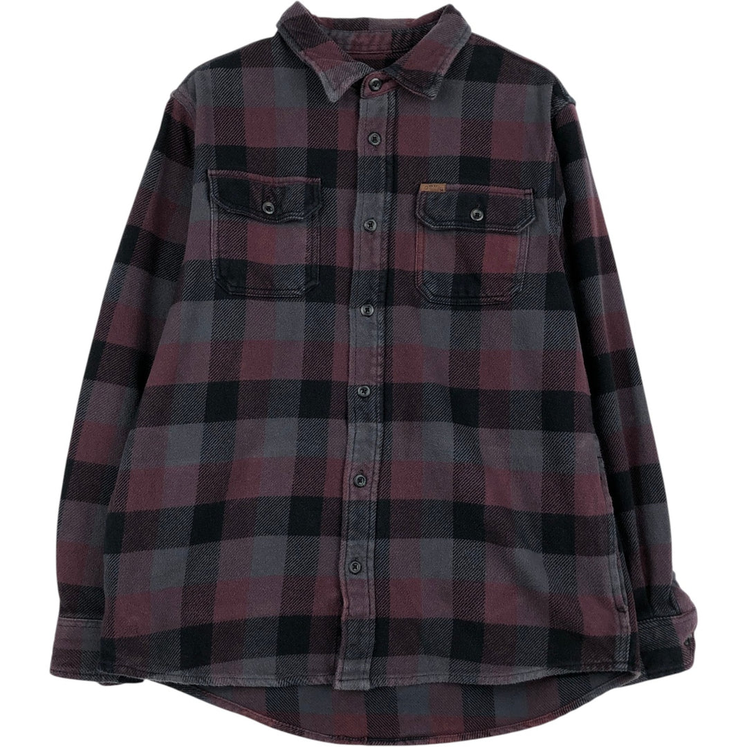 ORVIS Long Sleeve Flannel Check Shirt, Men's Size M cotton purple type Vintage Second Hand