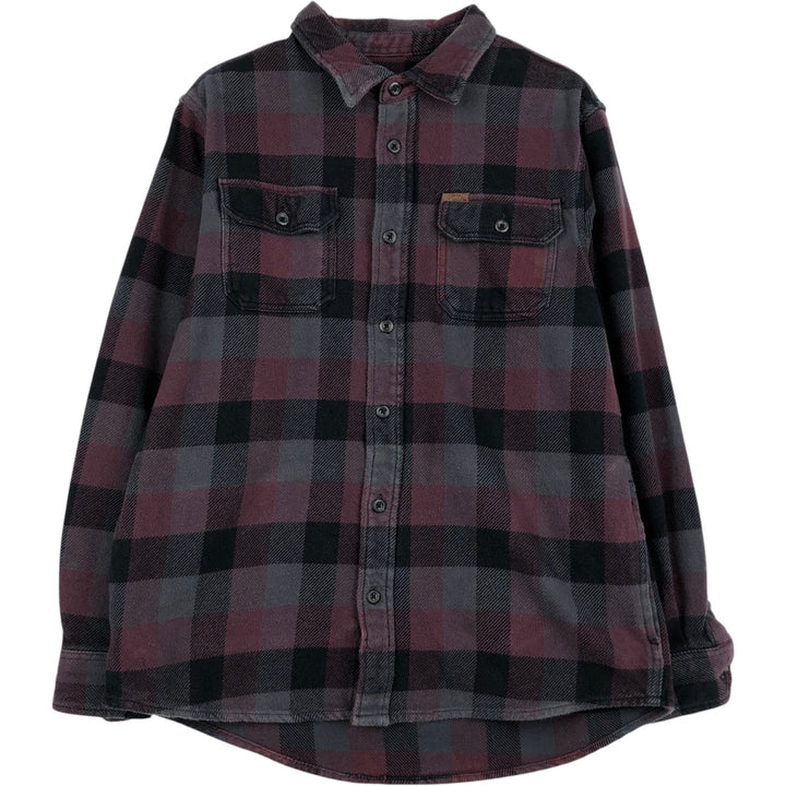 ORVIS Long Sleeve Flannel Check Shirt, Men's Size M cotton purple type Vintage Second Hand