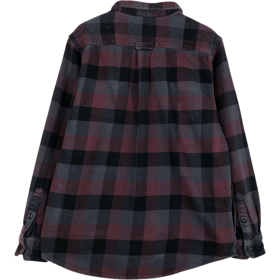 ORVIS Long Sleeve Flannel Check Shirt, Men's Size M cotton purple type Vintage Second Hand