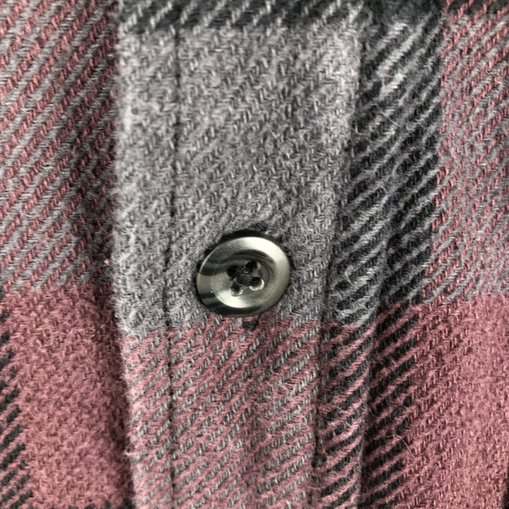 ORVIS Long Sleeve Flannel Check Shirt, Men's Size M cotton purple type Vintage Second Hand
